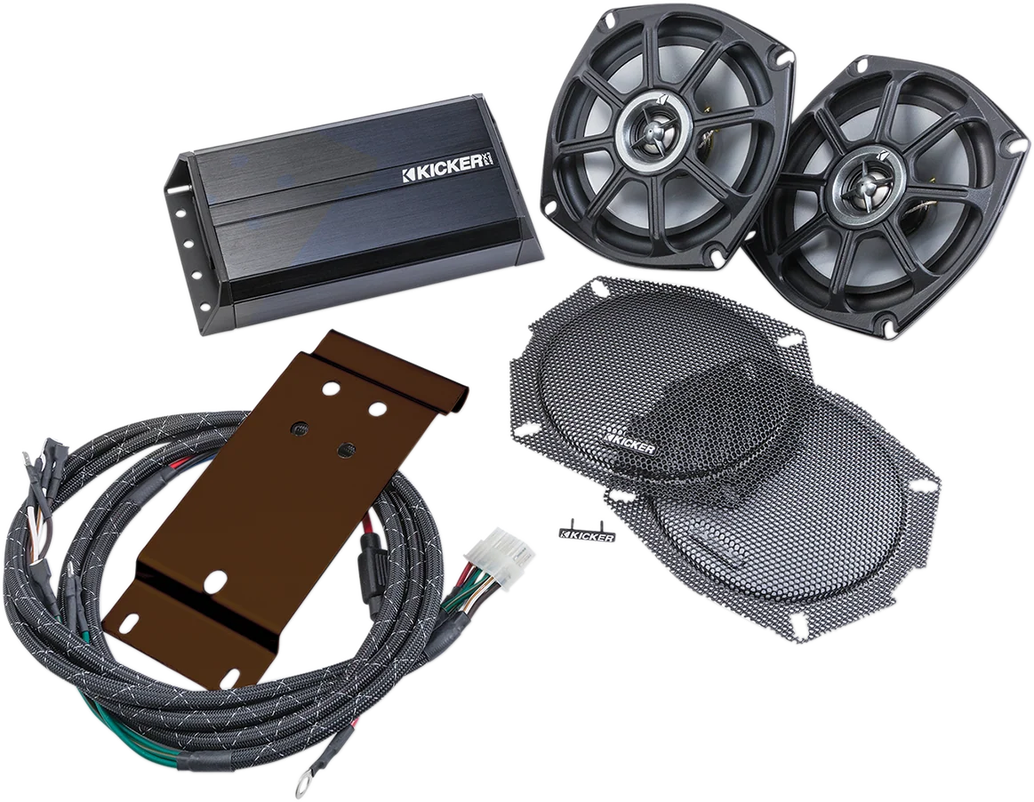 Contemporary KICKER Speaker Kit - 5-1 4 - 2-Channel Amp - '98-'13 FLTR 46HDT96 Superior
