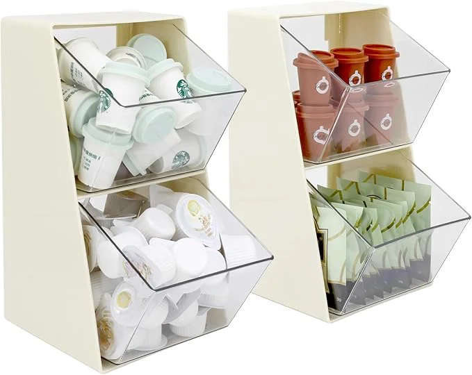 Selected Bokelai 2 Pack Coffee Pod Holder K Cup Storage Organizer for Home Office Bar Countertop Organiser Bins for Coffee Station Counter Container for Tea bag Sugar Creamer Filter WhiteAbout ThisOverview Elite