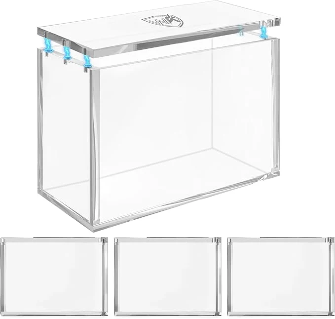 Optimized Acrylic ETB Case 3 Pack 8mm Ultra Thick with Magnetic Lid Stackable Clear Display Box Compatible with PKMN ETB Trading Cards Collection Storage ContainerAbout ThisOverview User-Friendly