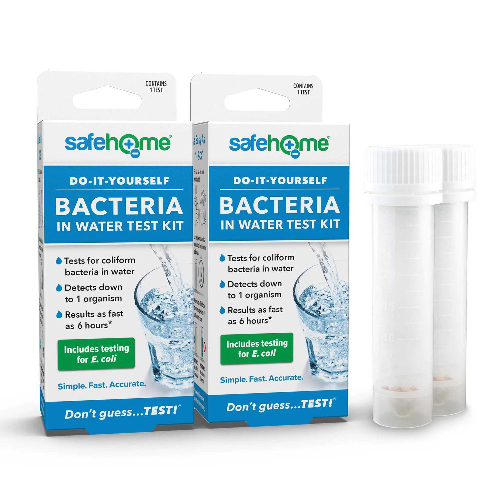 Dependable Safe Home DIY Bacteria in Water Test Kit – 6-Hour Results 50 Coliform Species EPA Lab Made in USA 2 Pack Sustainable