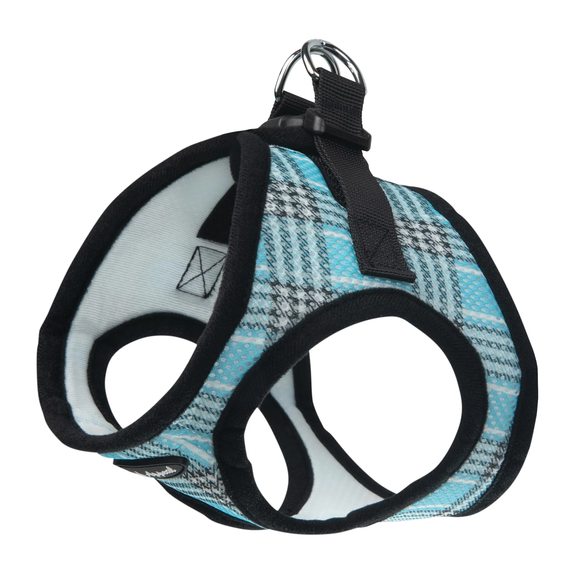 Breathable Bark Appeal Blue Plaid Step-in Harness XS for Small-Medium Dogs – Anti-Choke Adjustable Vest Eco-Friendly