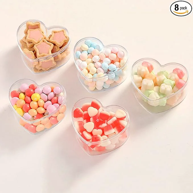 Unique KissYou Heart Shaped Box Clear Acrylic Candy Box Bridesmaid Proposal Ring Holder Heart-shaped Cube Crystal Jewelry Display Boxes Christmas Gift BoxAbout ThisOverview Reusable