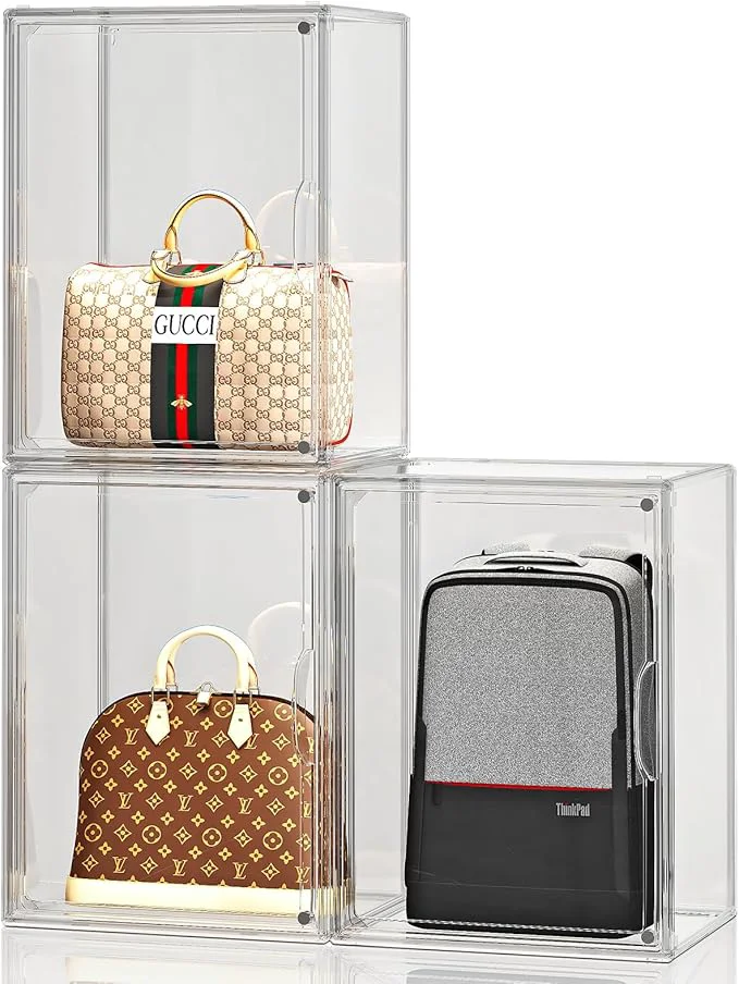 Unique Purse Organizer for Closet Handbag Storage Clear Acrylic Display Case for Collectibles Stackable Storage Bins with Magnetic Lid for Figures Doll Bag XX-LargeAbout ThisOverview World-Class