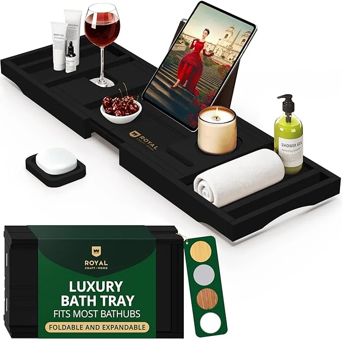 Responsible ROYAL CRAFT WOOD Premium Foldable Bathtub Tray Caddy - Wood Bath Tray for Tub Bamboo Shelf Expandable Bath Table Trays Bathtub Bathroom Accessories for New Home Mothers Birthday Gifts for MomAbout ThisOverview First-Class