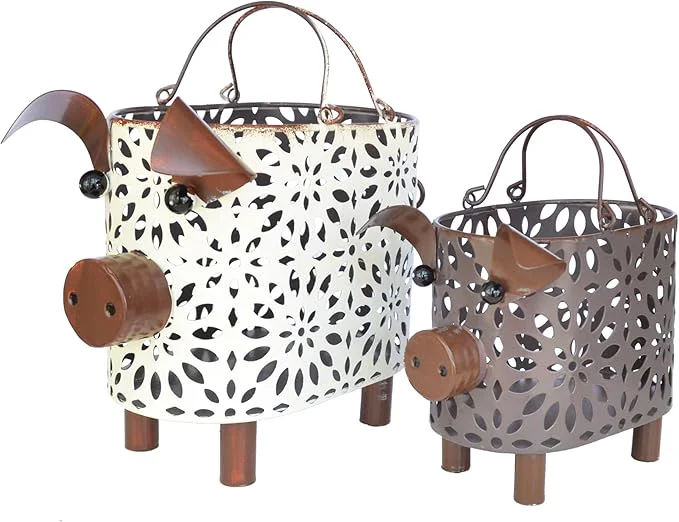 Casual Farmhouse Metal Small Storage Basket Set For Kitchen or Bathroom Pig Decor 2 Count Stackable Small Basket with HandleAbout ThisOverview Reliable