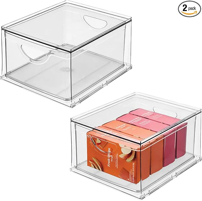 Traditional iDesign Stackable Storage Drawer for Fridge Pantry or Under Sinks Set of 2 Clear Made in USAAbout ThisOverview Solid