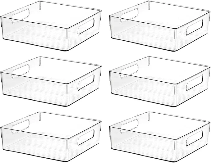 Versatile Clear Plastic Storage Bins Pantry Organizers and Storage or Kitchen Organization and Storage Containers Bins for Organizing Fridge zer Bathroom Pantries Refrigerator Cabinet Organizer BinAbout ThisOverview World-Class
