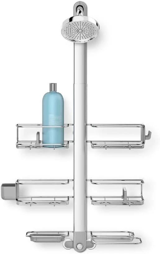 Reusable simplehuman Adjustable and Extendable Shower Caddy XL Stainless Steel and Anodized AluminumAbout ThisOverview Sophisticated