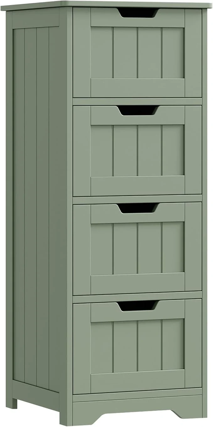 Casual FOTOSOK Bathroom Storage Cabinet Bathroom Cabinet with 4 Drawers 11.8 x 11.8 x 32.5 standing Entryway Cupboard Storage Organizer Unit Home Furniture Decor GreenAbout ThisOverview Functional