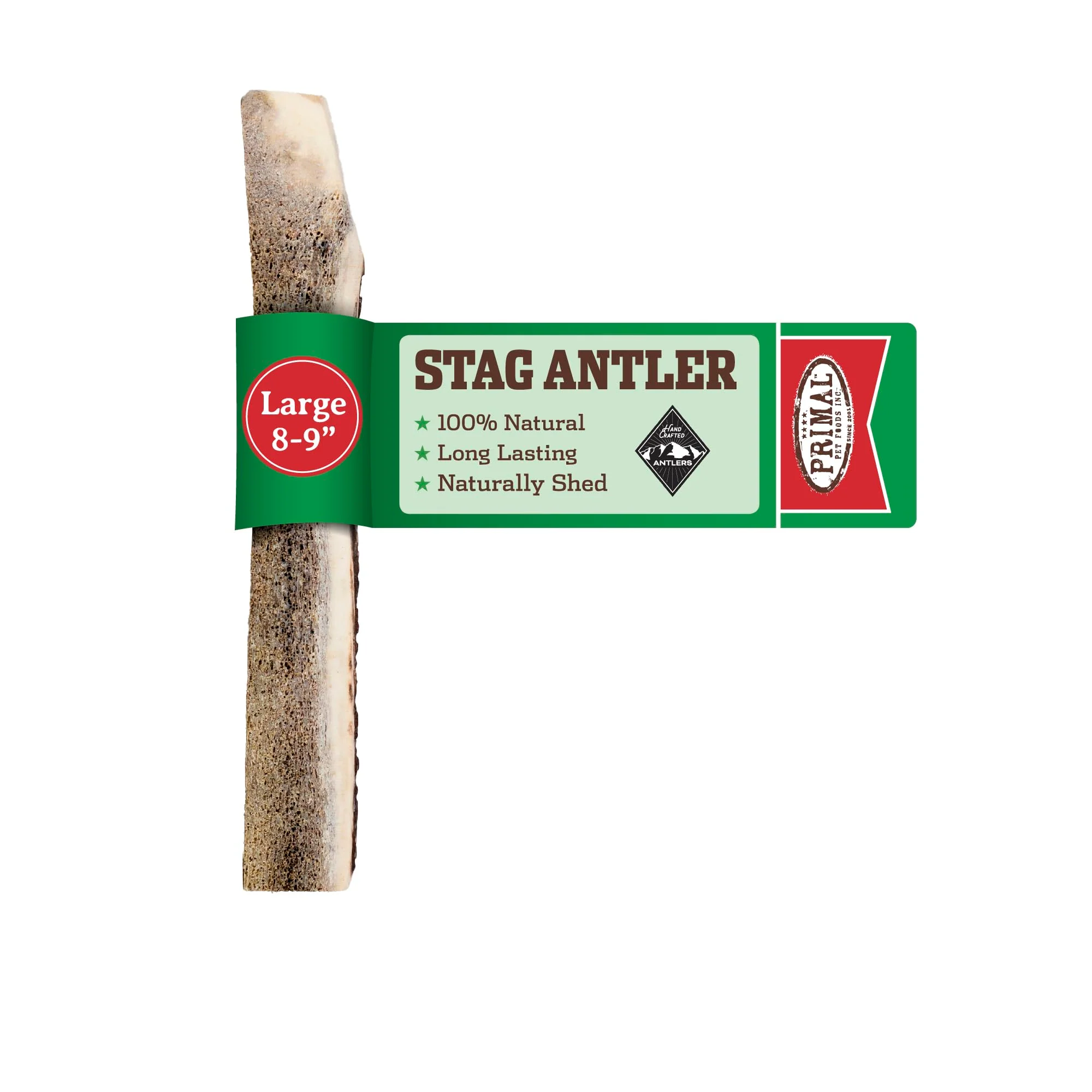 Professional Primal Antlers for Dogs - Grade A Split Stag Antlers for 30-45 lb Dogs Primal Pet Foods Stylish