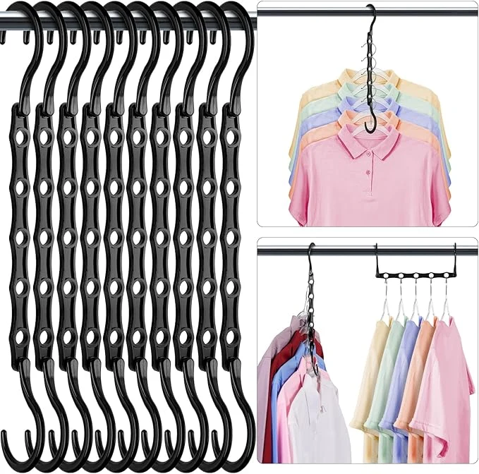 Casual HOUSE DAY Closet Organizers and Storage 12 Pack College Dorm Room Essentials Multifunctional Organizer Space Saving Hangers with 5 Holes Storage Organization for Wardrobe ClosetAbout ThisOverview Contemporary