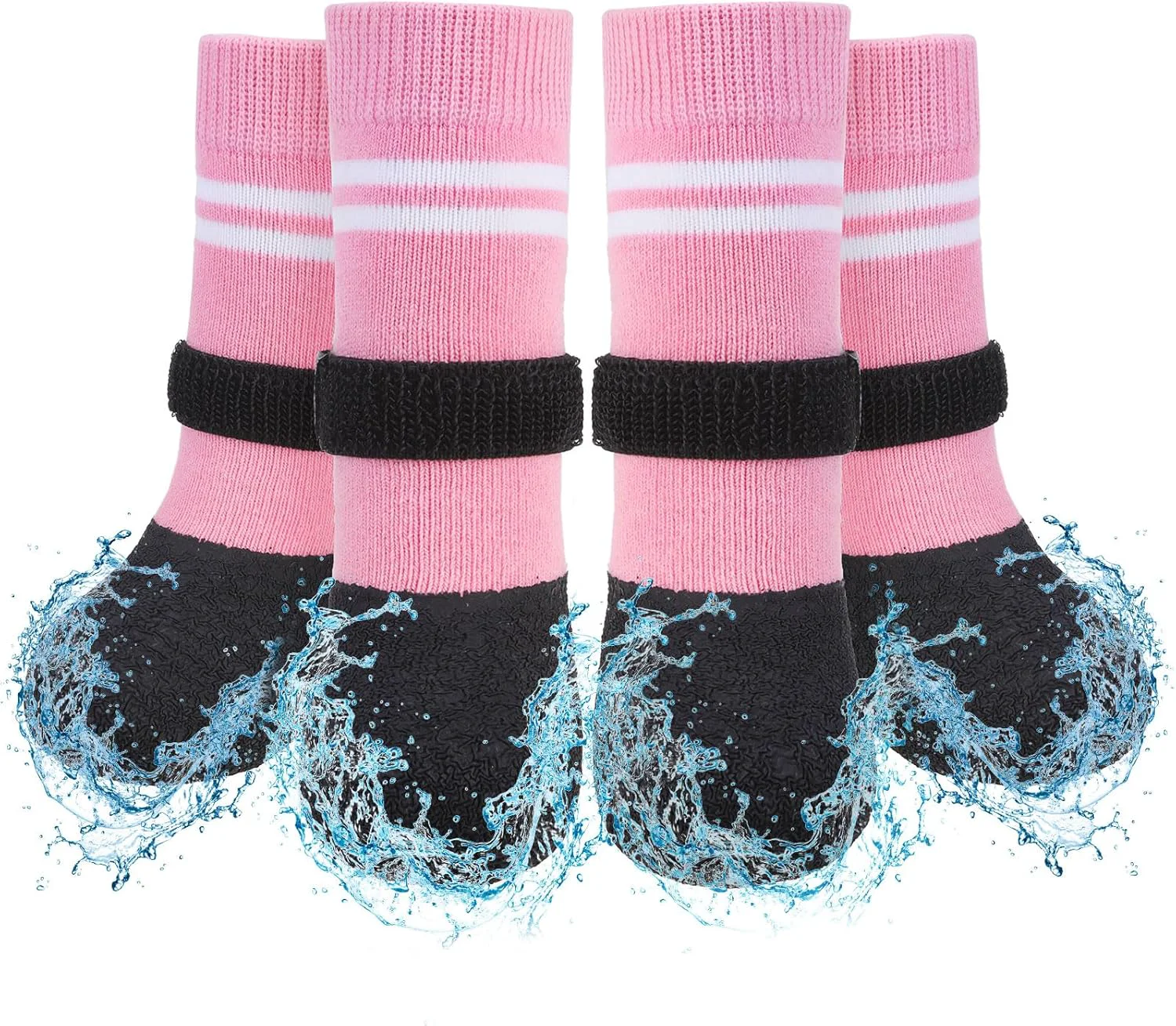 World-Class SCENE Anti Slip Dog Boots Paw Protectors for Hardwood Floor Extended Dog Socks to Prevent Licking Paws Waterproof Pet Snow Rain Shoe for Winter Medium Senior Dogs Pink M Trusted
