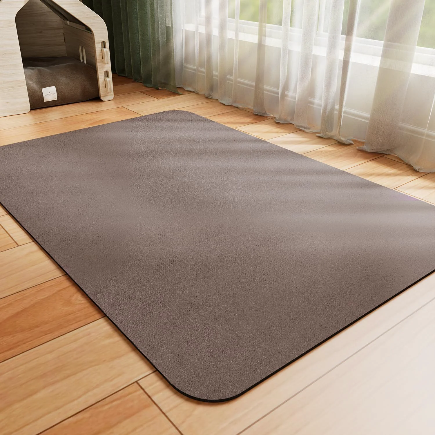Expertly Made HotLive Dog Food Mat – Absorbent Anti-Slip Easy-Clean 18x28 Brown Top-Quality