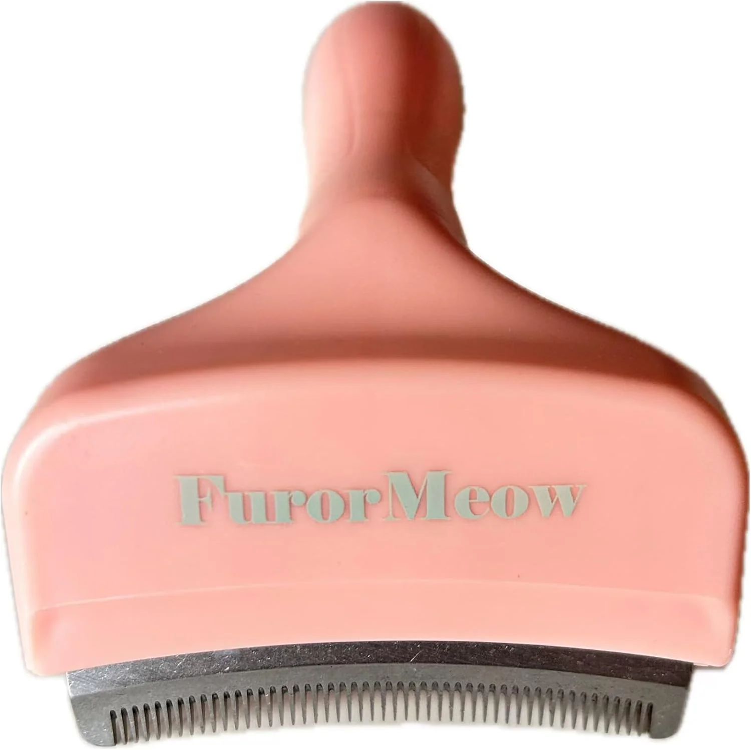 Traditional Pet Deshedding Tool with Curve Blade Cat Grooming Brush Tight V-shaped Teeth Shedding Comb for Cats and Dogs Pink Small Lightweight