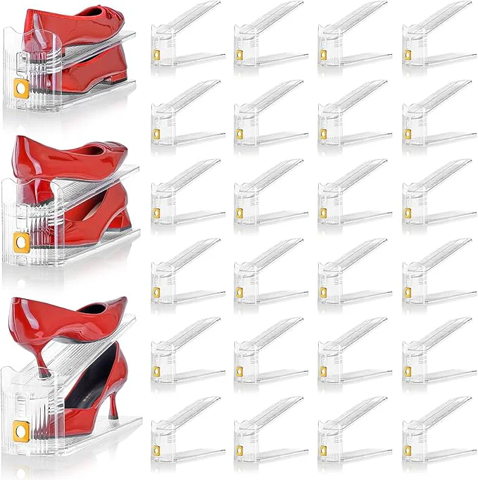 Crafted Shoe Slots Organizer for Closet 30 Pack Shoe Stacker Organizer Shoe High-Quality