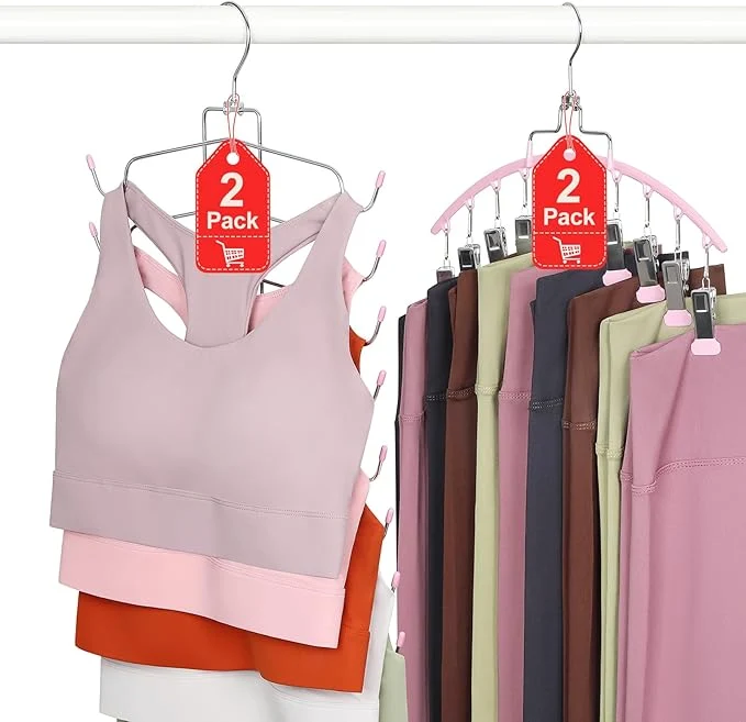 Superior TOPIA HANGER 4 Pack Gym Clothes Organizer 2 Pack Tank Top Hangers with 2 Pack Leggings Hangers Space Saving Hang 20 Sets Tank Top Bra with Leggings Shorts Pants for Closet Women Pink CT78PAbout ThisOverview Contemporary