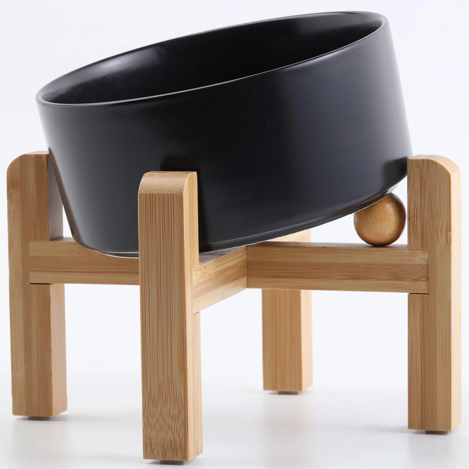 Exceptional Petygooing Black d Tilt Ceramic Bowl for Small Medium Pets — 3.6 Cup Professional