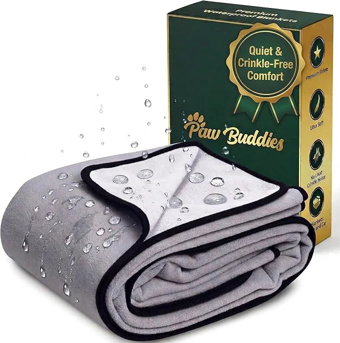Fine Paw Buddies Waterproof Blanket 80 x90 – Reversible Microfleece Throw High-Quality
