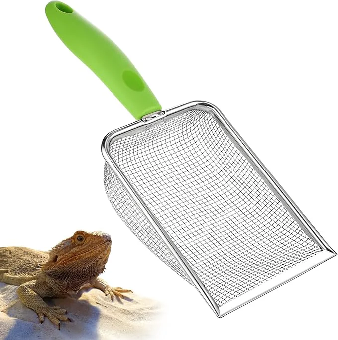 Effective Stainless Steel Mesh Litter Shovel Fine Mesh Metal Reptile Litter Cleaner Genuine