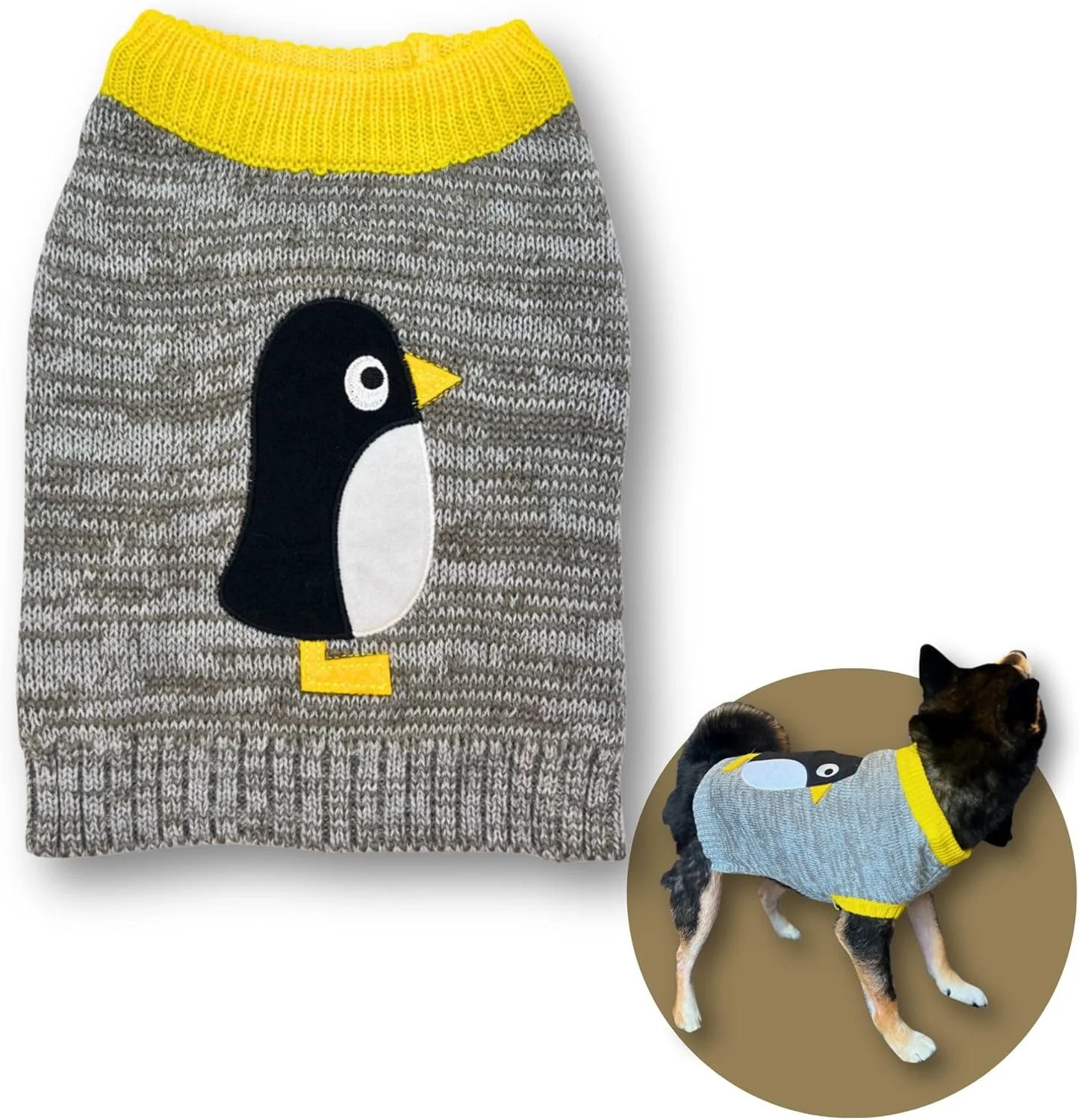 Premium Material Cute Sweater for Dogs and Cats Soft Flannel Pet Outfit Warm and Cozy Animal Hoodie Small to Large Pet Clothes for Halloween Parties and Everyday Wear Large Grey Pinguin Lightweight