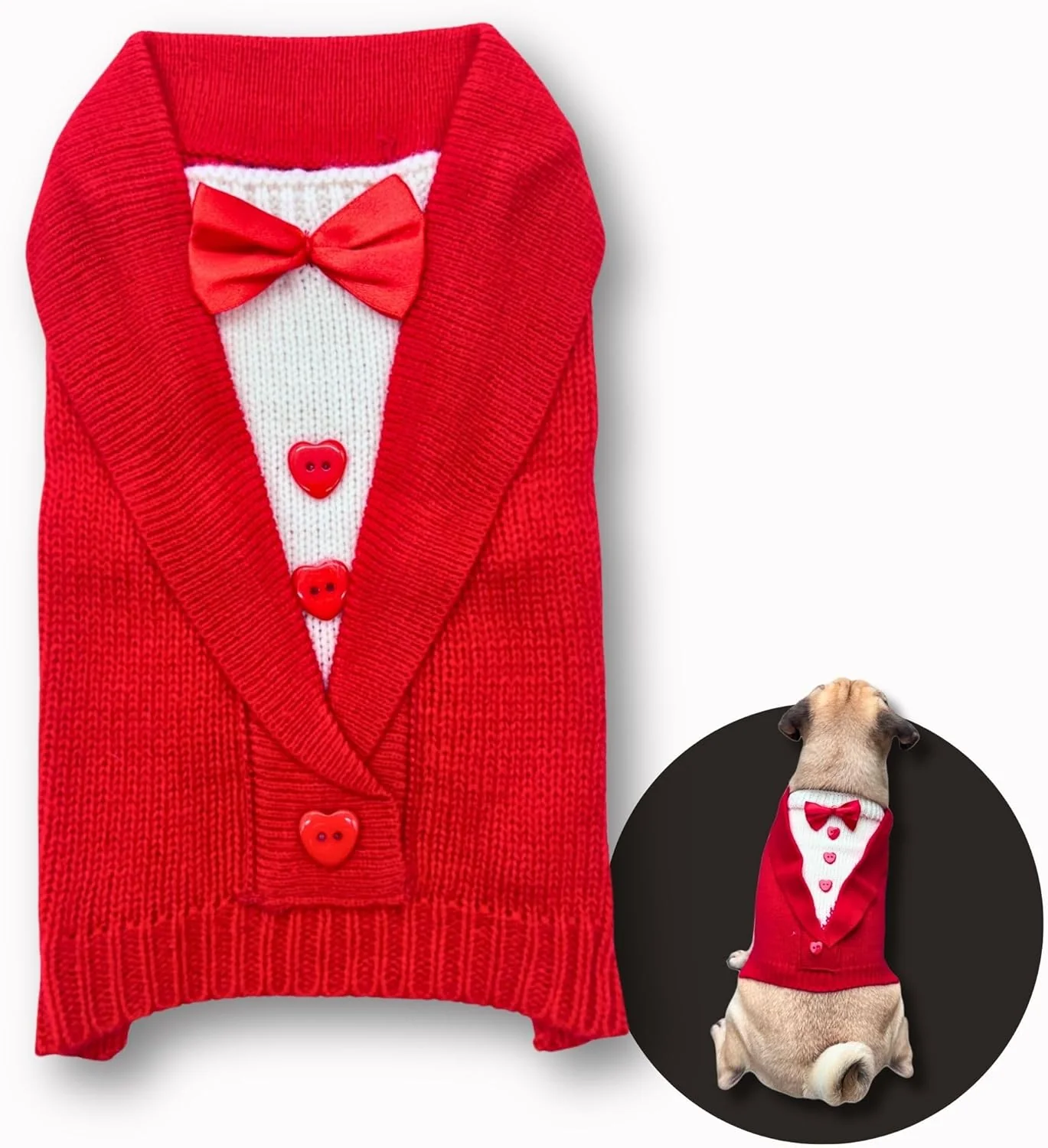 Smart Cute Sweater for Dogs and Cats Soft Flannel Pet Outfit Warm and Cozy Animal Hoodie Small to Large Pet Clothes for Halloween Parties and Everyday Wear Small Red Bowtie Trendy