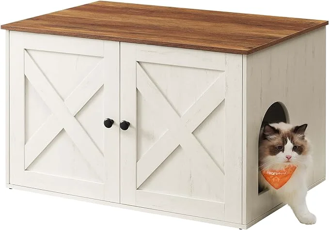 Verified Feandrea Cat Litter Box Enclosure Litter Box Furniture Hidden Secure
