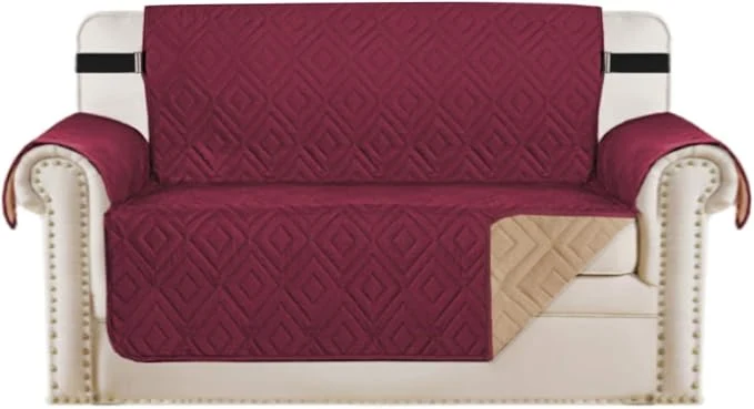 World-Class H.VERSAILTEX Reversible Loveseat Cover Furniture Protector Anti-Slip Water Certified