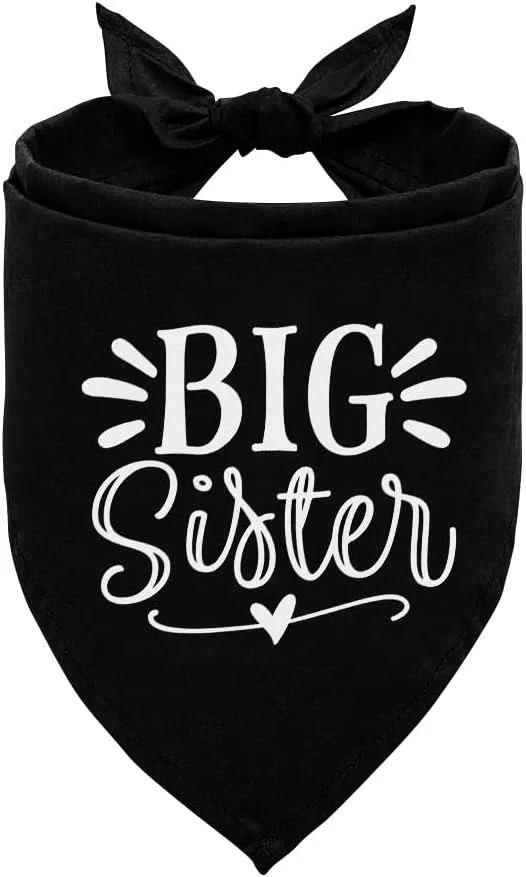 Carefully Designed Big Sister Bandana for Dog Pet Pregnancy Announcement Big Sister Dogs Shirt Green
