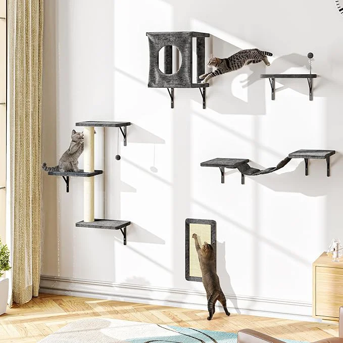 Trusted NUNU LAB Cat Wall Shelves Set Scratching Post Wall Shelves Minimalist