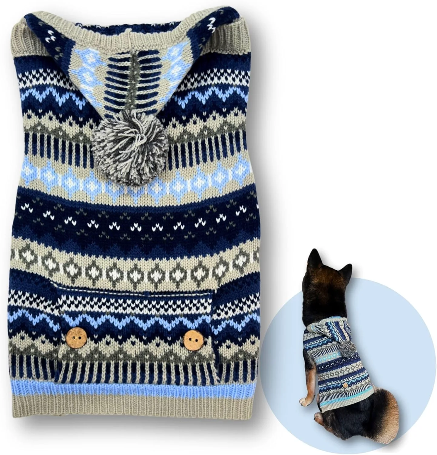 Smart Cute Sweater for Dogs and Cats Soft Flannel Pet Outfit Warm and Cozy Animal Hoodie Small to Large Pet Clothes for Halloween Parties and Everyday Wear X-Small Blue Patten with Hat Natural