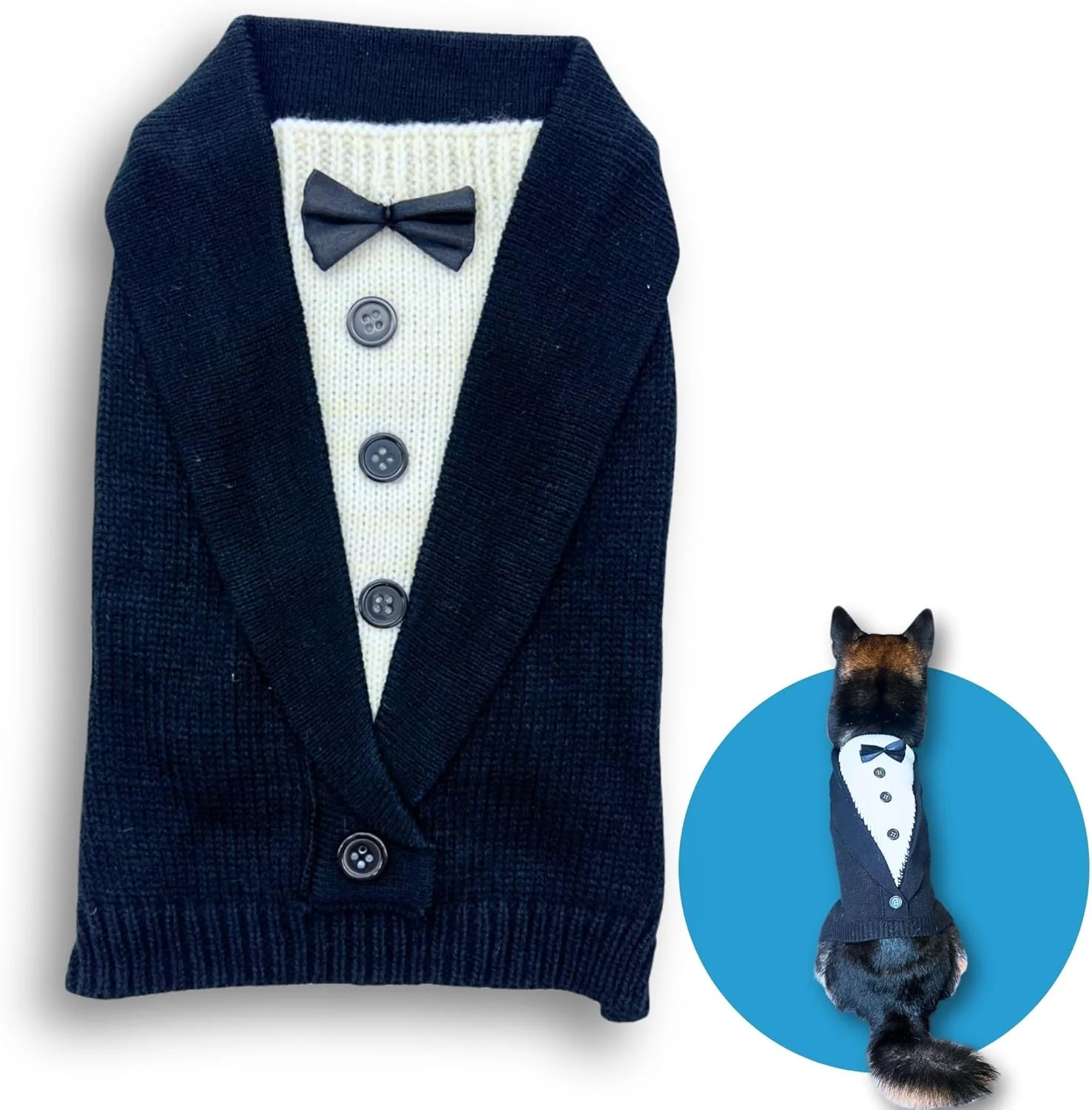 Certified Cute Sweater for Dogs and Cats Soft Flannel Pet Outfit Warm and Cozy Animal Hoodie Small to Large Pet Clothes for Halloween Parties and Everyday Wear Large Black Bowtie Effective