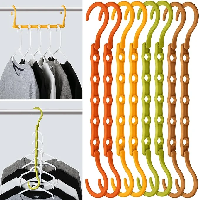 Advanced Mr. Pen- Space Saving Hangers for Clothes 8 pcs Autumn Colors Plastic Multi Clothes Hangers Space Saving 5 Slots 360° Rotating HooksAbout ThisOverview Casual