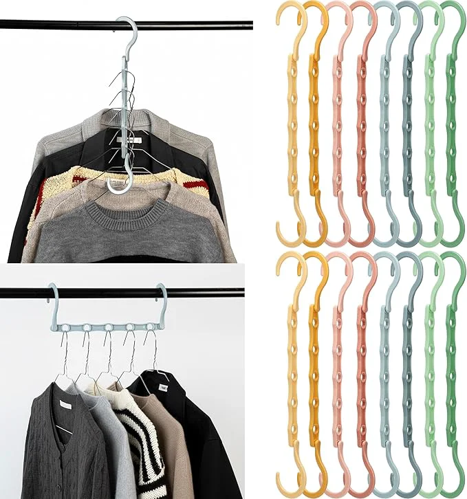 Expertly Made Mr. Pen- Space Saving Hangers for Clothes 16 pcs Pastel Colors Plastic Multi Clothes Hangers Space Saving 5 Slots 360° Rotating HooksAbout ThisOverview Comfortable