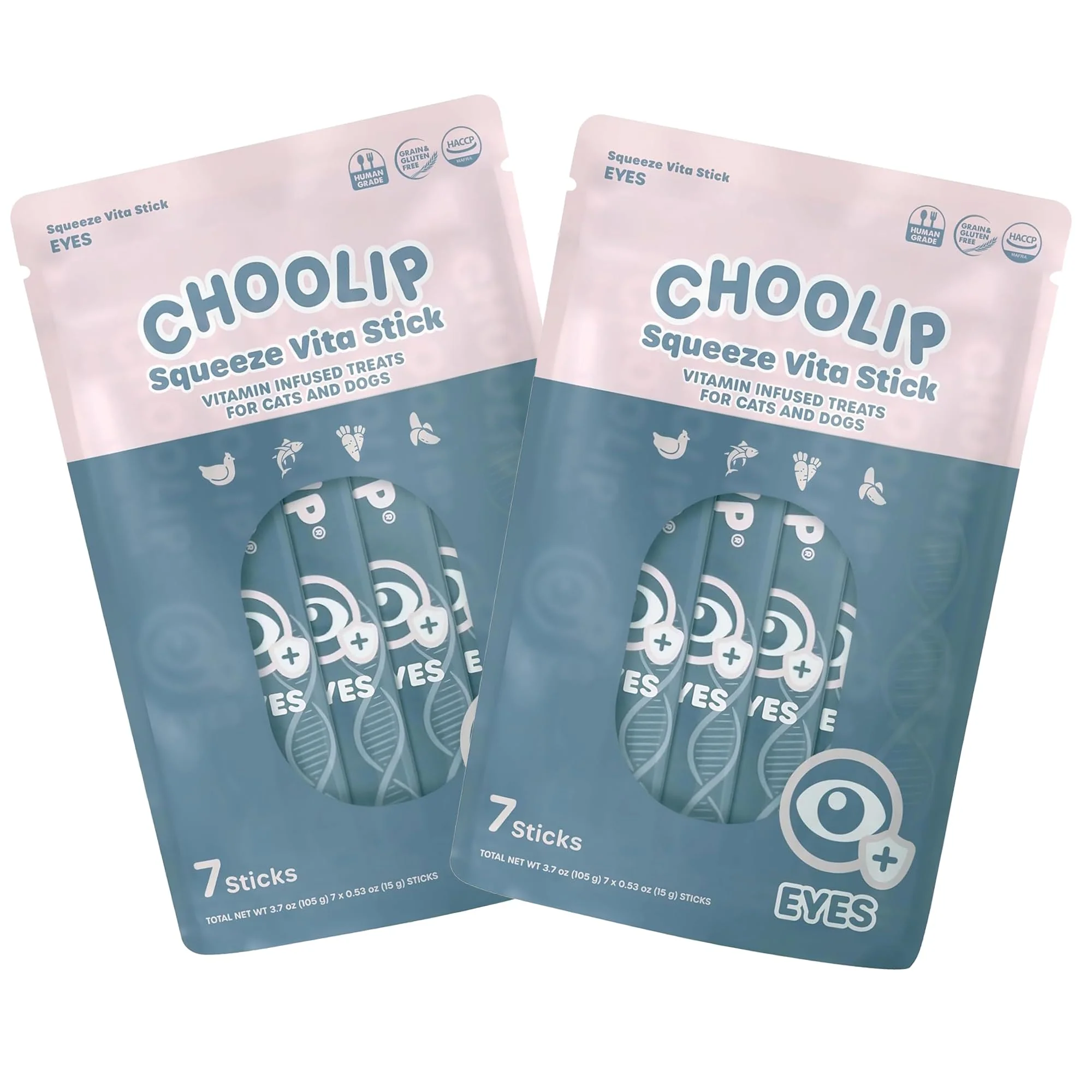 Functional Choolip Squeeze Vita Stick – Eye Support Lickable Treats for Cats Dogs 14 Sticks Innovative