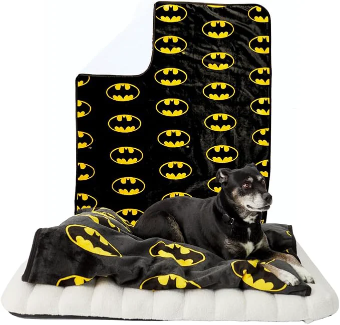 Crafted Franco Pet Batman DC Comics Bat Shield Logo Super Soft Cozy Waterproof Original Design