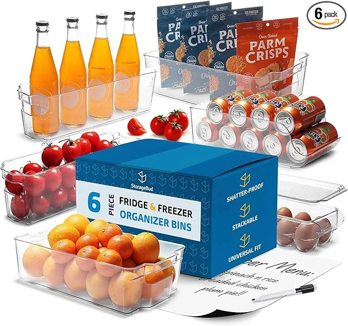 World-Class STORAGEBUD Fridge Organizer - 6 Pieces refrigerator organizer bins - Pantry Organization and Storage for Fridge Refrigerator- BPA zer Organizer BinsAbout ThisOverview Minimalist