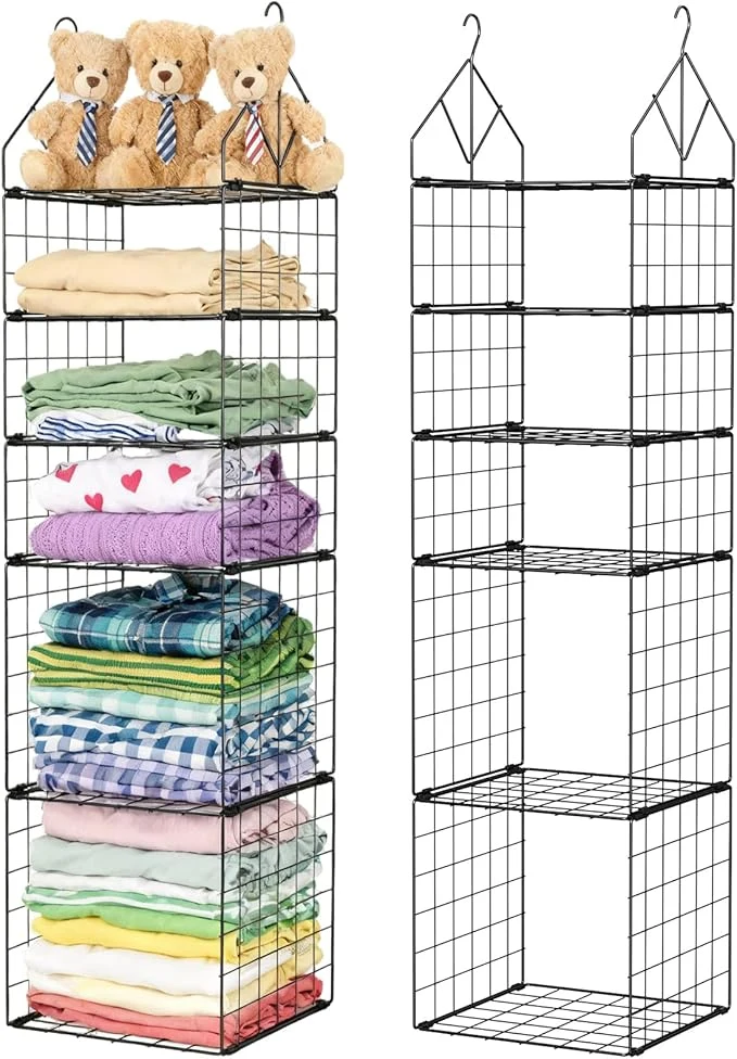 Detailed 2 Pack Hanging Closet Organizer 5 Tier Stackable Closet Organizer Foldable Closet Organizers and Storage Hanging Shelves with Hanging Hooks for Closet Clothing Sweaters Pants Shoes HandbagsAbout ThisOverview Expertly Made