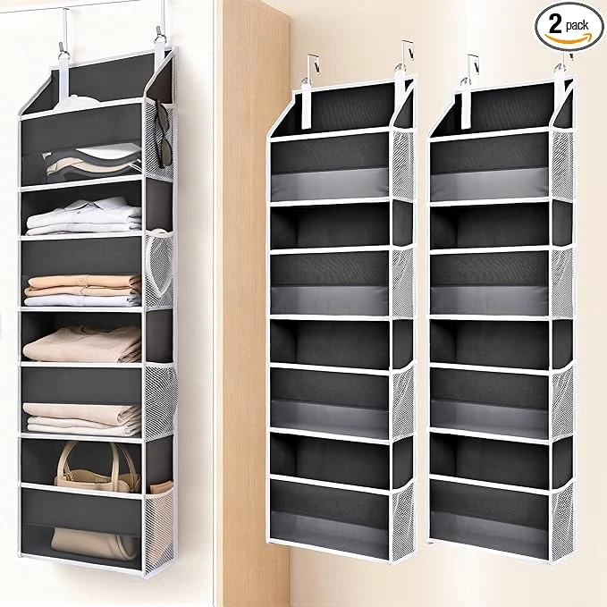 Sustainable ULG 2 Pack Small Over Door Organizer with 4 Large Pockets 8 Mesh Side Pockets Hanging Storage Organizer with Clear Window Kids Toys Deep GrayAbout ThisOverview Exceptional