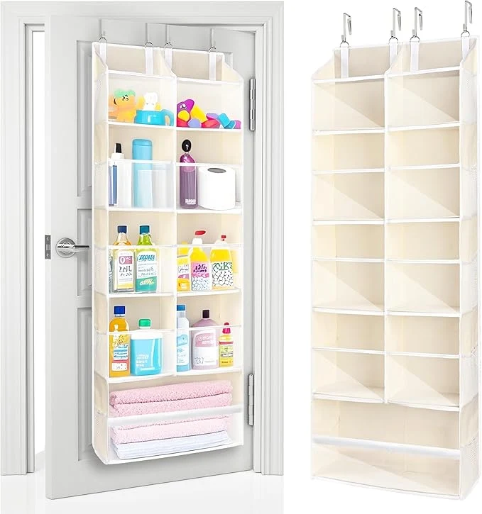 Advanced ULG Over the Door Organizer 5-Tier Extra Large Hanging Storage with 10 Mesh Pockets 100 lbs Capacity Heavy Duty Door Organizer for Closet Bedroom Nursery Storage BeigeAbout ThisOverview Recyclable