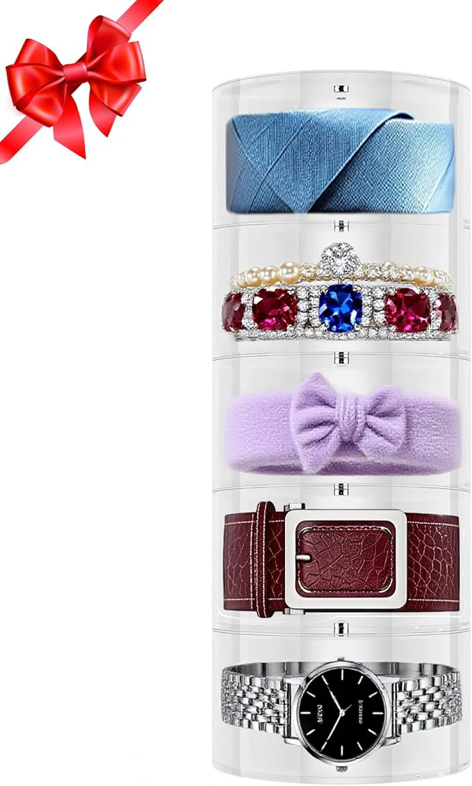 Outstanding Belt Organizer Acrylic Belt Organizer for Closet 5 Layers Belt Box for Drawer Stackable Belt Holder for Men Belt Display Case for Ties Watches Jewelry Gift for Husband Family FriendsAbout ThisOverview Trusted