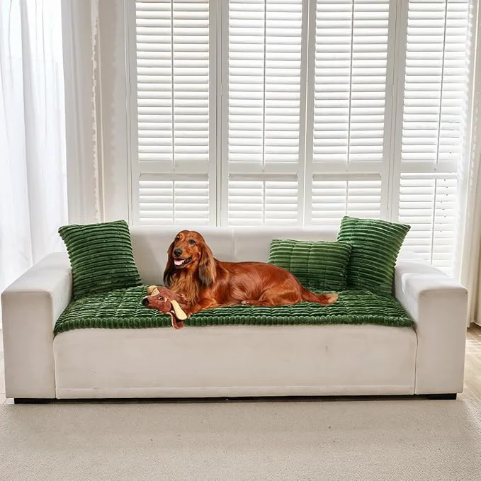 User-Friendly Sofa Cover Fuzzy Couch Cover for Pet Couch Covers for Dogs Washable Non-Slip Artisan