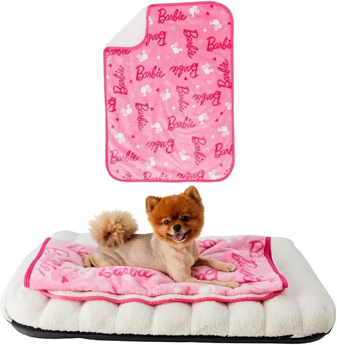 Trusted Franco Pet Barbie Super Soft Cozy Waterproof Sherpa-Backed Blanket Throw Quality