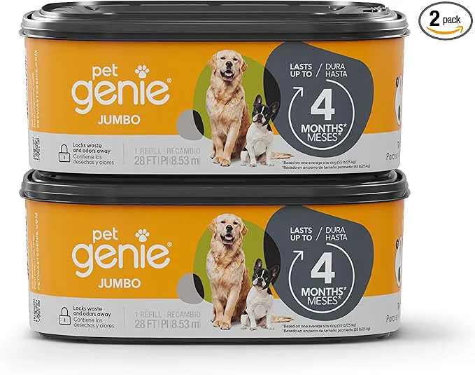 Reliable Pet Genie Refill Bags Jumbo 2-Pack 56 Total ft Up to 8 Months of Supply in Crafted