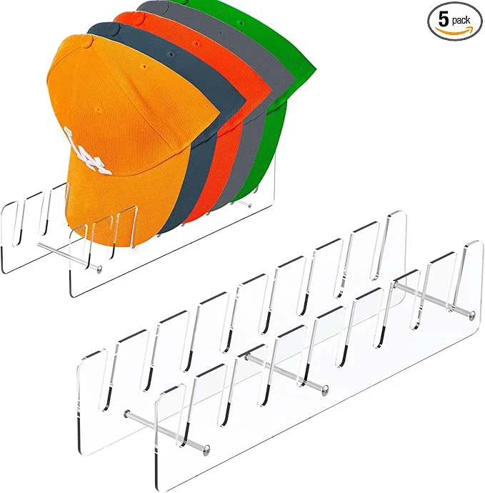 User-Friendly Hat Stand Organizer for Baseball Caps Acrylic Hat Holder Rack 5PCS Clear Stand for 40 Caps I for Bedroom Closet Dresser Office and Entrance 5 About ThisOverview Detailed