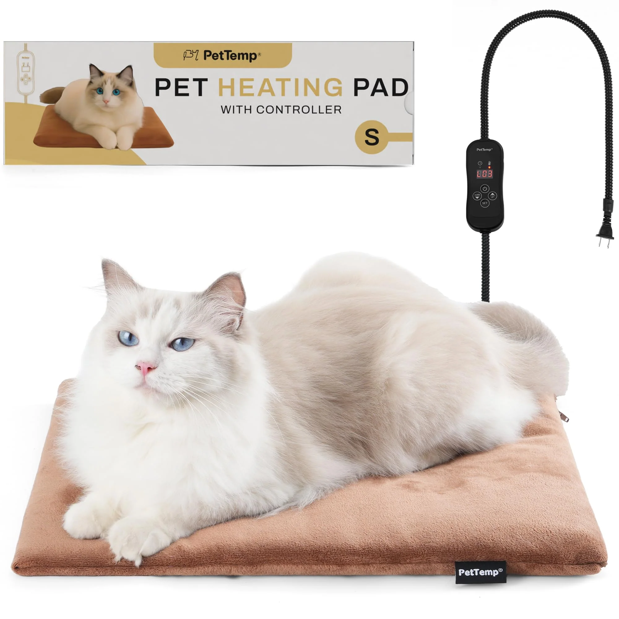 Flexible PetTemp Cat Heating Pad – 5 Heat Levels Auto Shut-Off Waterproof Artisan