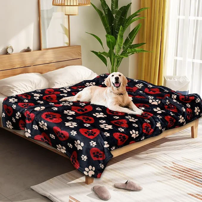 Breathable Dog Blankets for Large Dogs Fuzzy Soft Pet Mat Throw Cover for Kennel Crate Bed Versatile