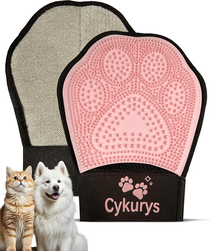 Versatile Pet Hair Removal Glove for Dogs Cats 2-in-1 Double-Sided Pet Grooming Tool Casual