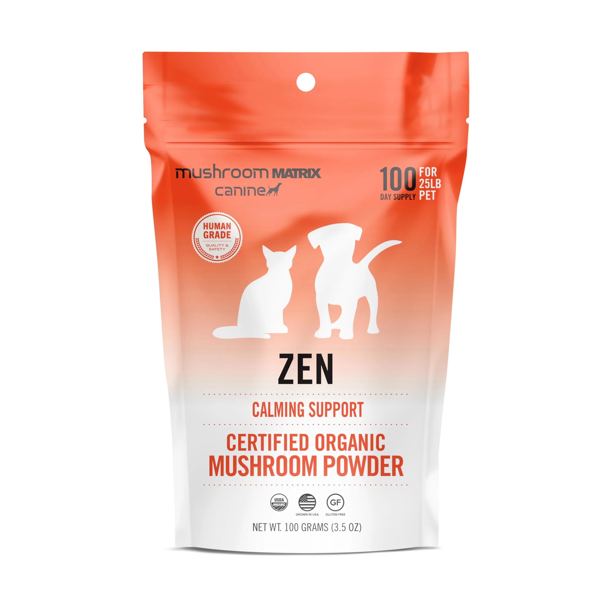 Comfortable Mushroom Matrix Zen Matrix Pet – Organic Calming Mushroom Powder for Dogs Cats 100 g User-Friendly