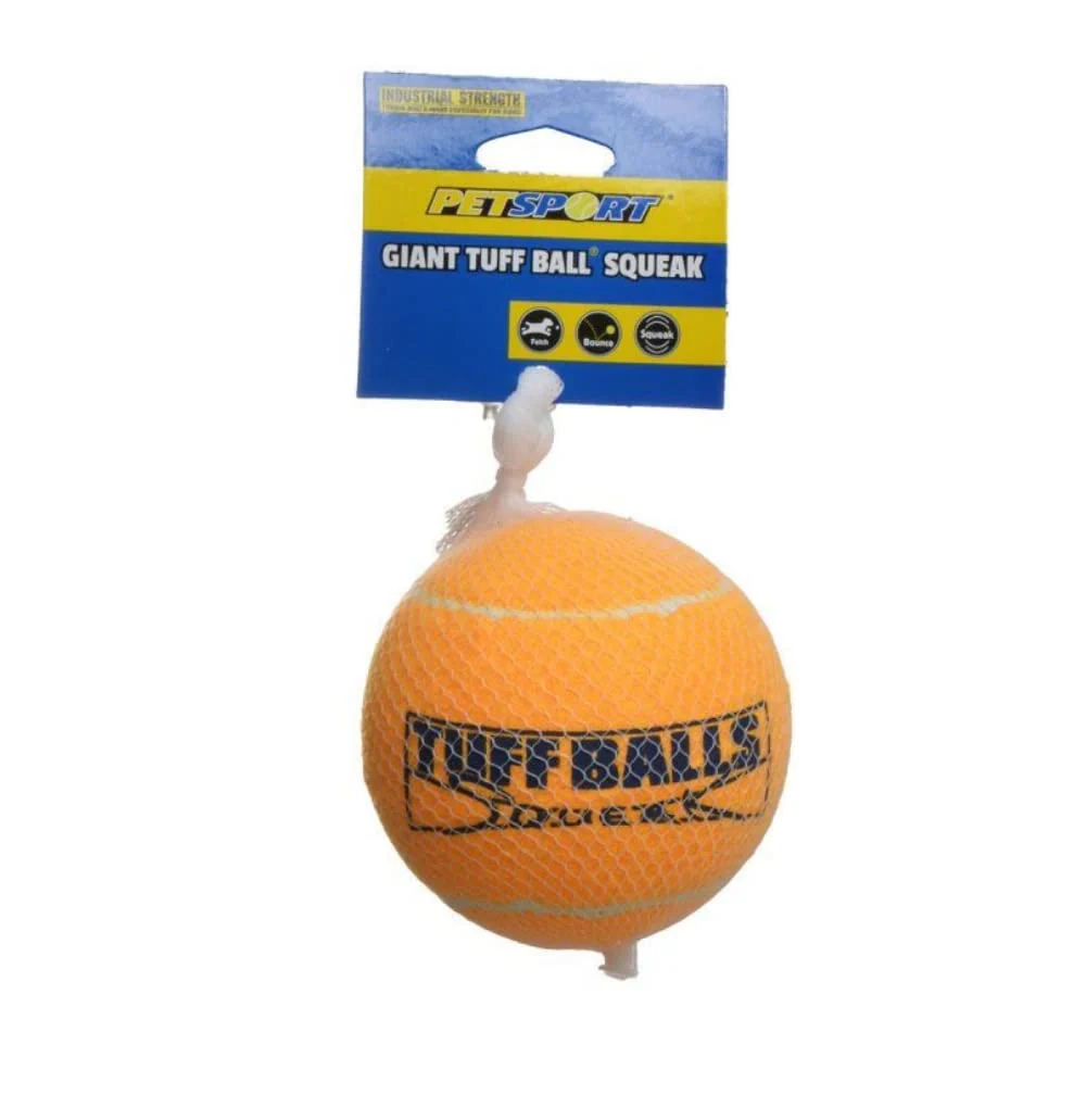 Versatile PetSport Giant Squeaker Tuff Ball – 4-inch Large Dog Tennis Balls 3 Pack Professional