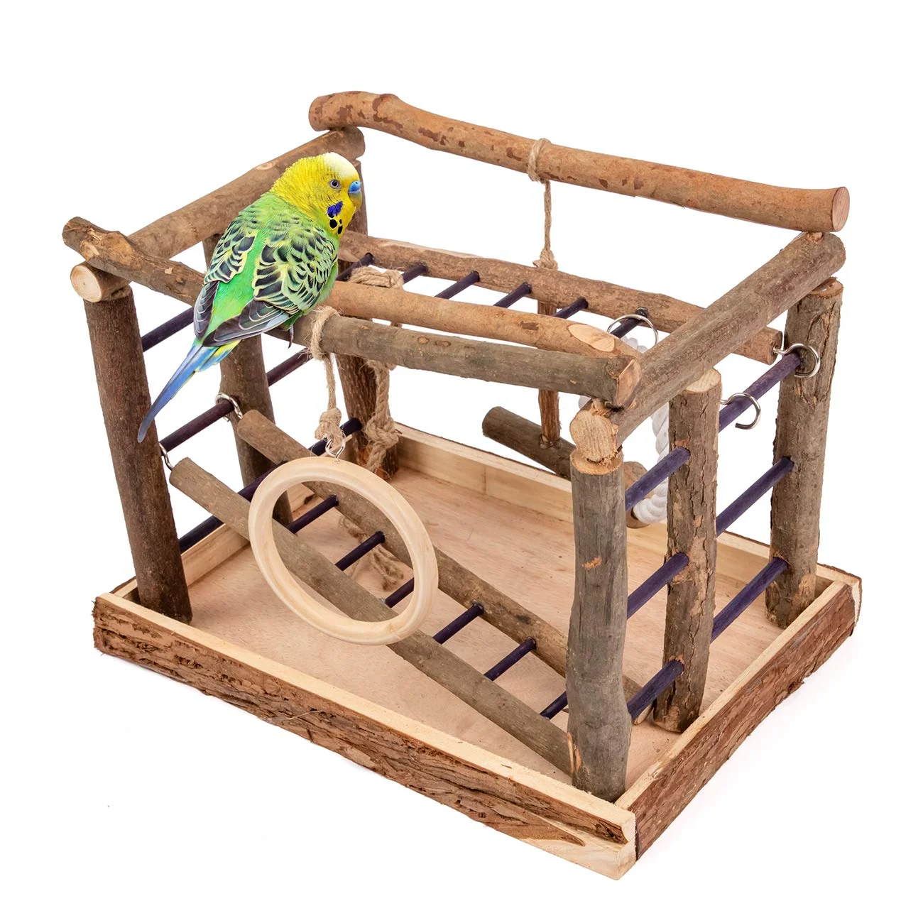 Modern Niteangel Natural Living Playground for Birds – Bird Activity Center for Parakeets Small to Medium Birds Niteangel Traditional